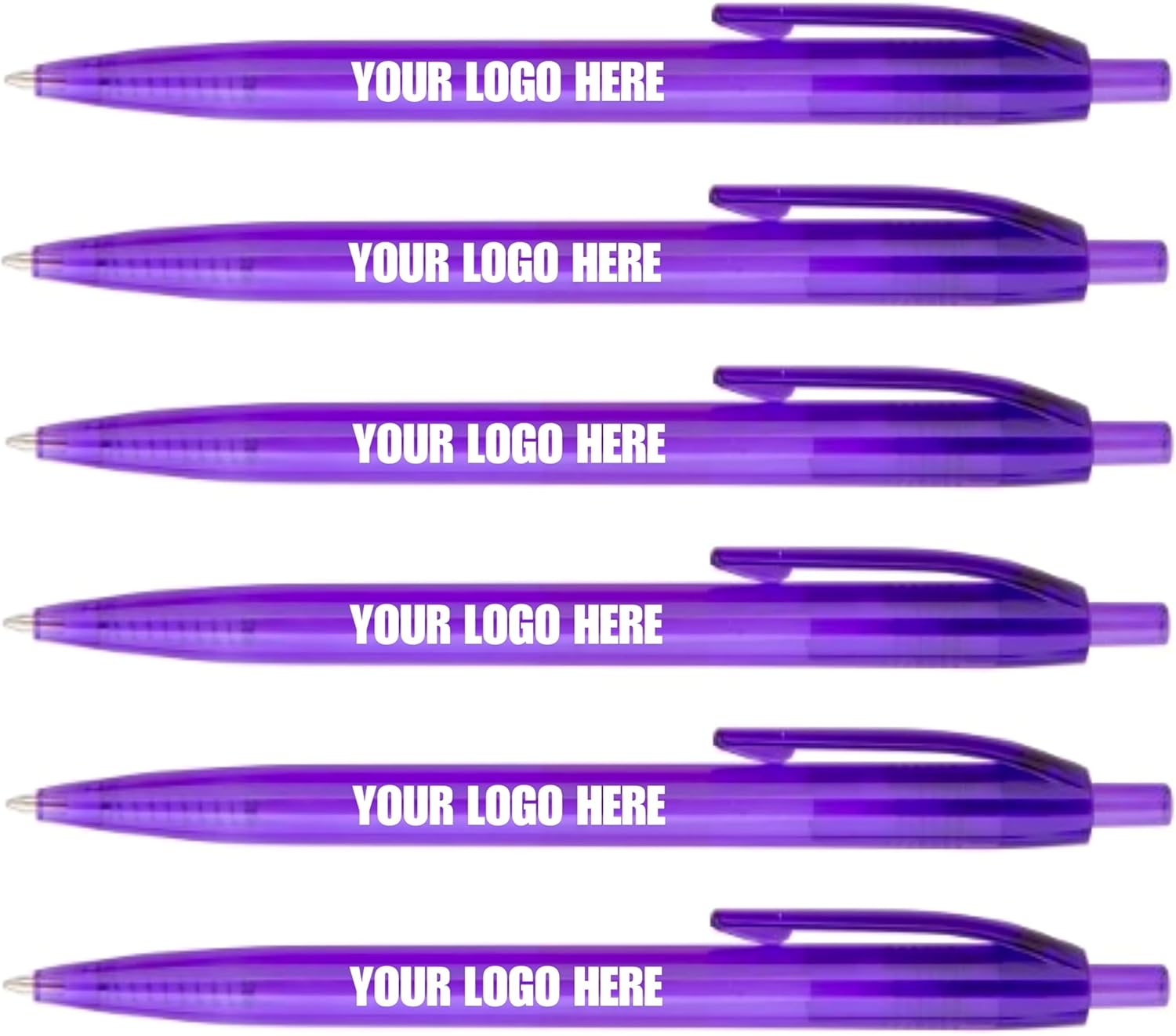 Personalized Plastic Pens, Custom Printed Translucent Ballpoint Pen with Black Ink.Custom Printed Name/Business/Event Information (Translucent Blue, 1000 Count, Pack of 1)