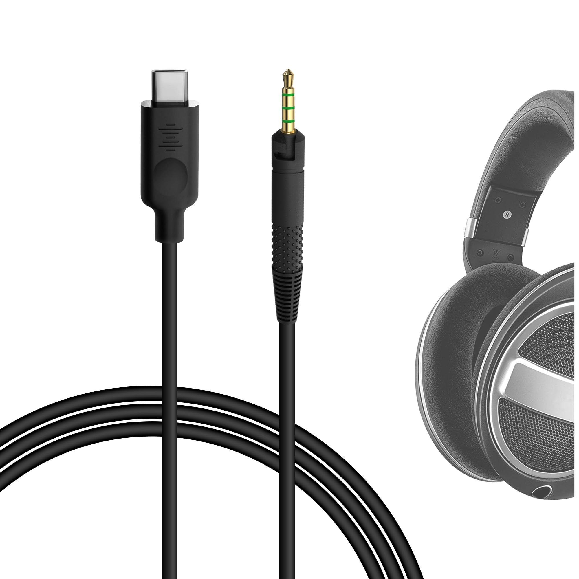 GEEKRIA Audio Cable Compatible with Sennheiser HD 620S/599/599SE/ 598/598SE/560S/ 400PRO/579/569/ 550/505 Headphones, USB-C to 2.5mm Replacement Stereo Cord (5.6ft/1.7m)