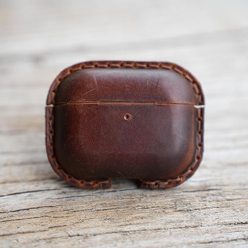Miniatura 5 de JJNUSA Funda protectora de piel auténtica vintage envejecida para Airpods Pro 3 3ª generación (2025), funda protectora de carga inalámbrica