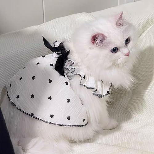 Miniatura 7 de AXIIJGL Vestidos de arnés para perros pequeños, lindo vestido floral para cachorro, con correa, lazo para niña, vestido de princesa con anillo en D,