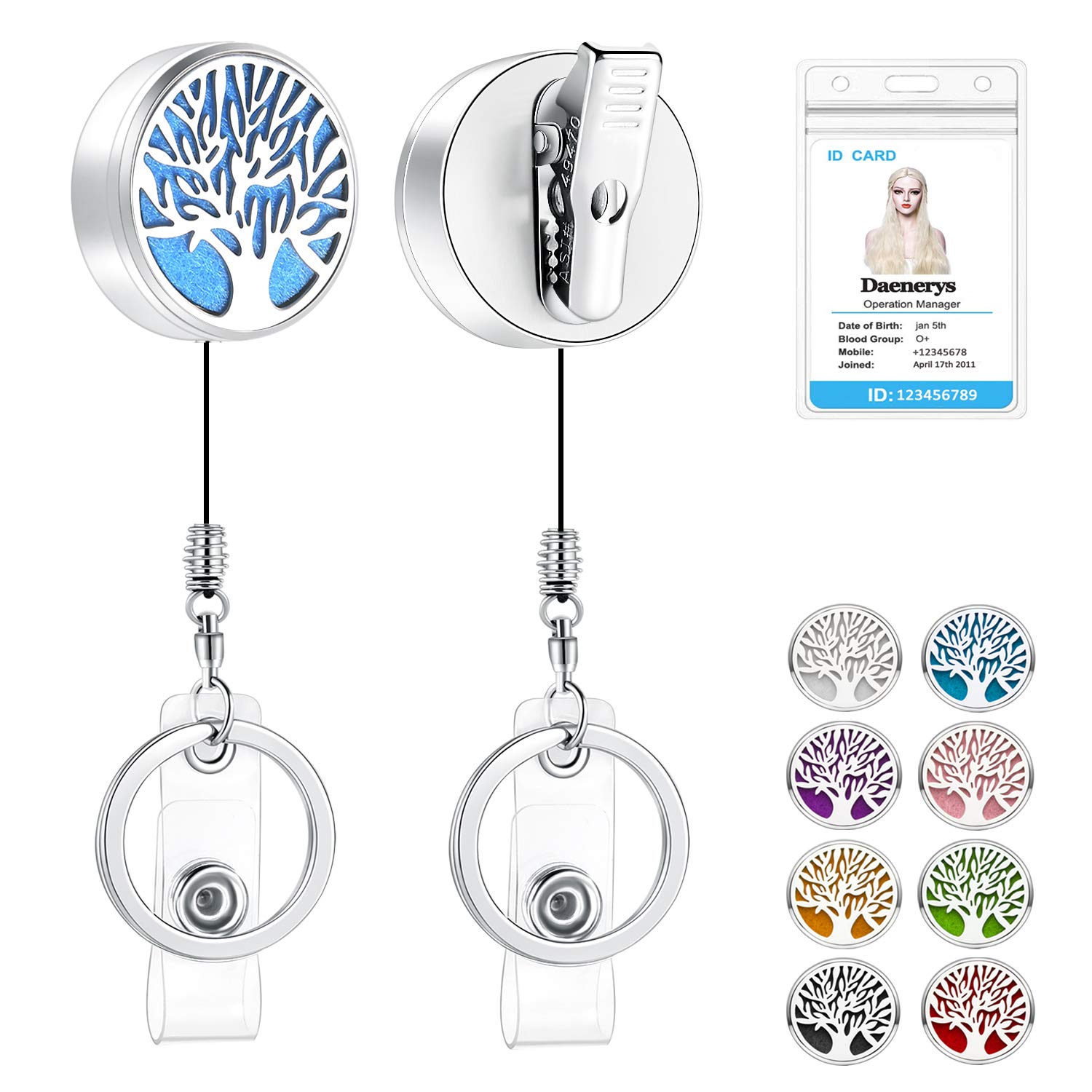 SAM & LORI Badge Clips Retractable Keychain Teacher Id Badge Holder Reels Employee Teacher Appreciation Gifts Heavy Duty Nurse Id Card Holder