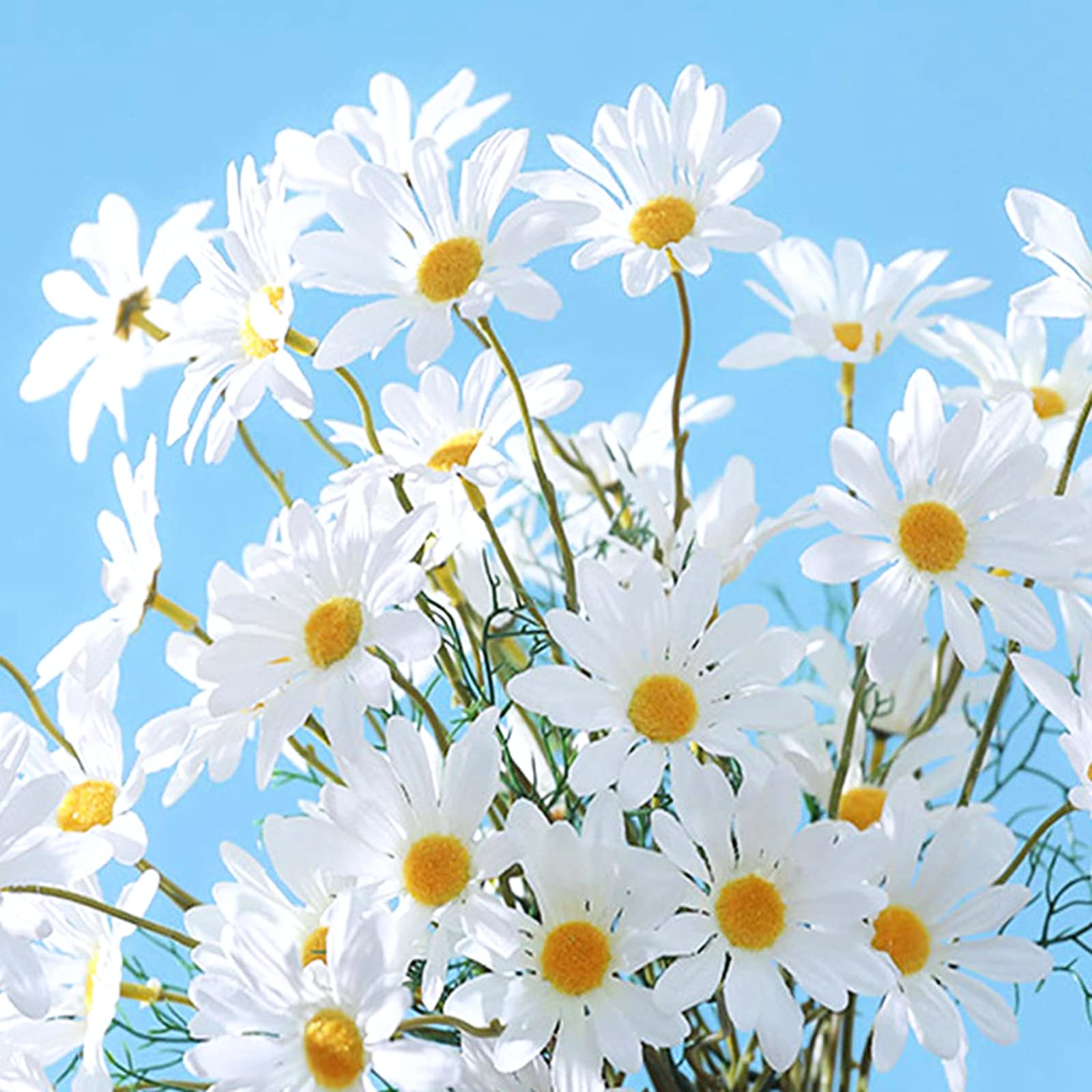 Artificial Daisy Flowers,3 bunches of 90-head daisies Artificial Daisy Flower Bouquet Spring Floral Stems for Flower Arrangements Home Wedding Decor (Beige)