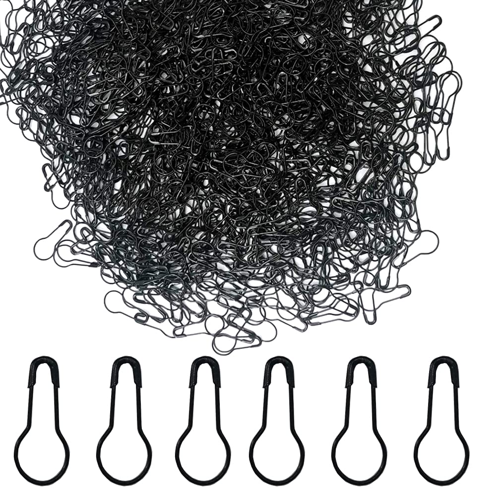 Ruidee Black 1000Pcs Metal Safety Pins Set: Gourd-Shaped, Diy Home Accessories, Clothing Tags (Hbz/Black)