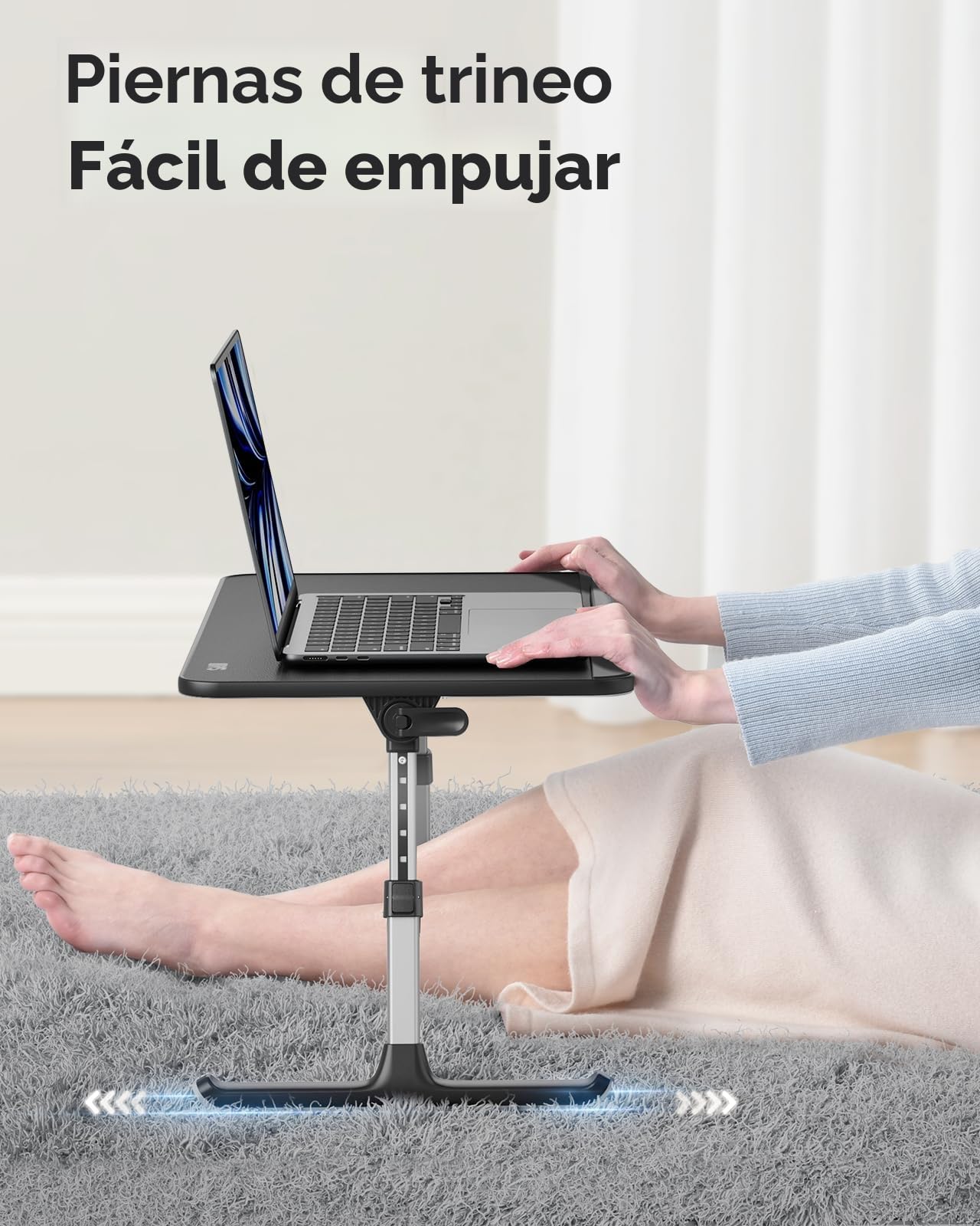 Mesa de Cama, SAIJI Lapdesk, ángulo de Altura Ajustable, Plegable, hasta 17in portátil, Cama, sofá, Tabla (Negro, 52 * 30cm)