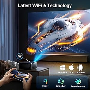 Netflix Smart Projector with WiFi and Bluetooth, SOPYOU Outdoor Movie Projector 4K with Apps Max 450", Electric Focus & Auto Keystone, Built-in Netflix/YouTube/Prime Video