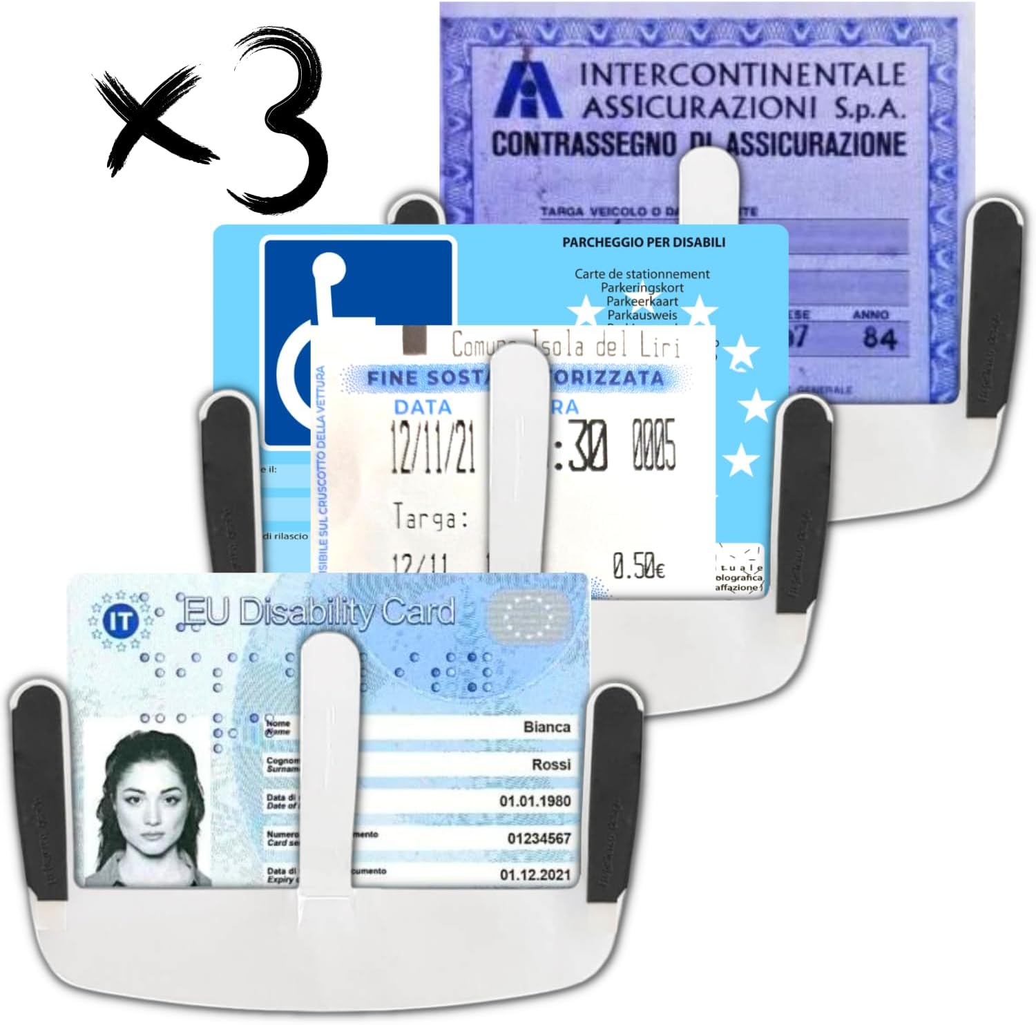 Adesivi Per Auto x3 Porta Documenti Auto