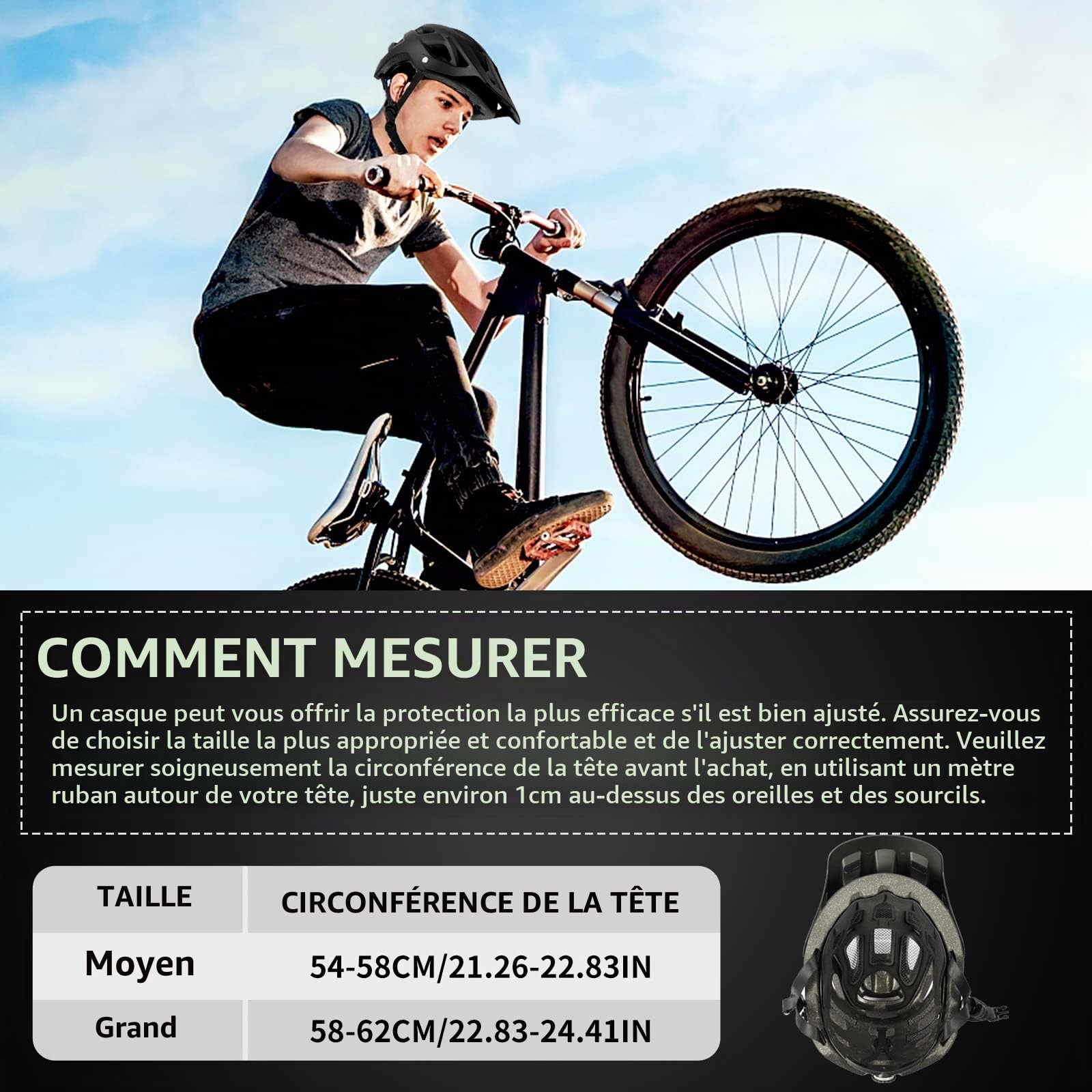 SIFVO Casque Velo Homme Femme, Casque Velo Route avec Visière Casque Velo Adulte Casque Velo VTT Multi-Sport Sûr et Confortable 54-62cm 【M/L】