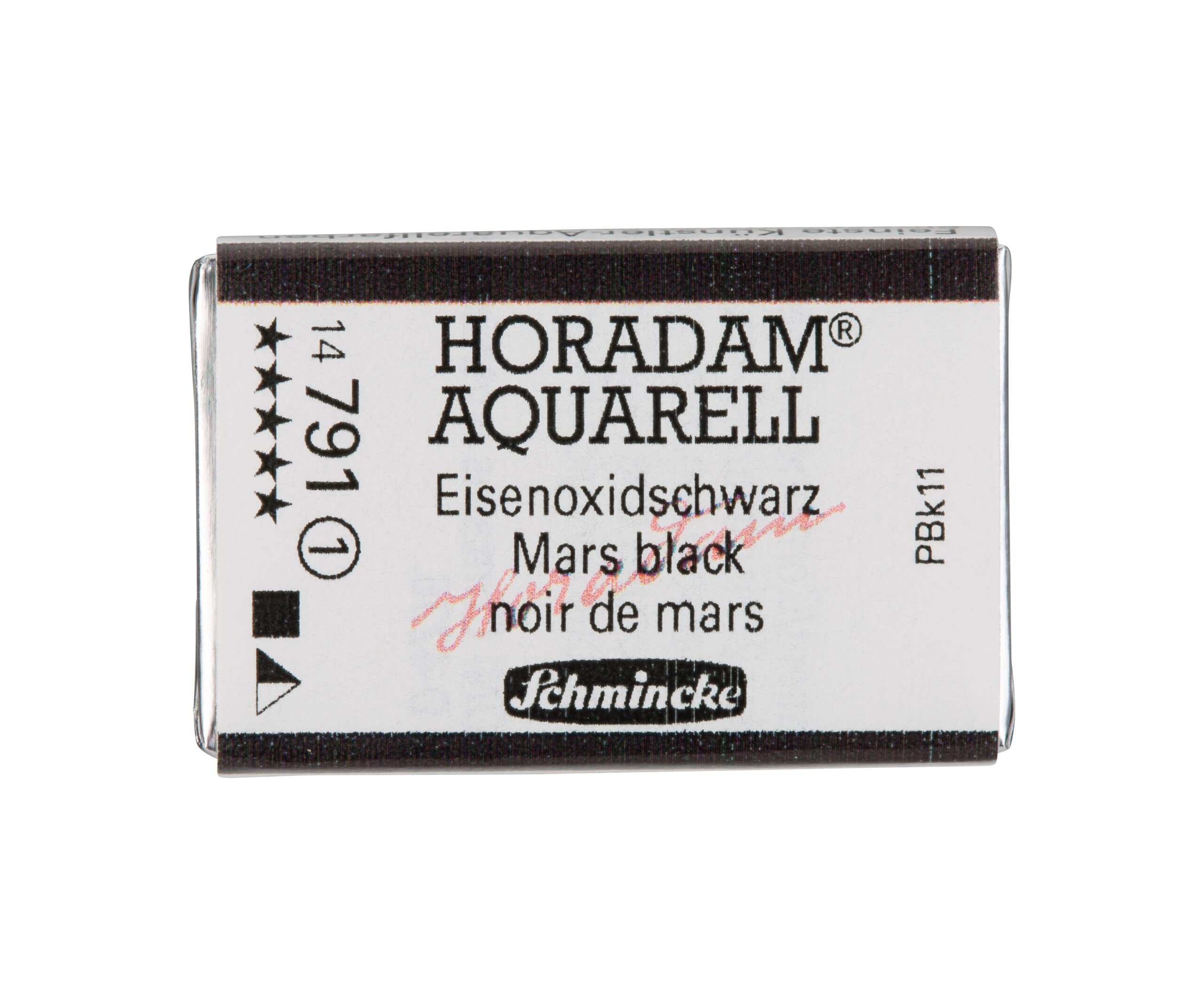 Schmincke - HORADAM® AQUARELL - finest artists' watercolours, 791 Mars black, 14 791 043, 1/1 pan — image 1