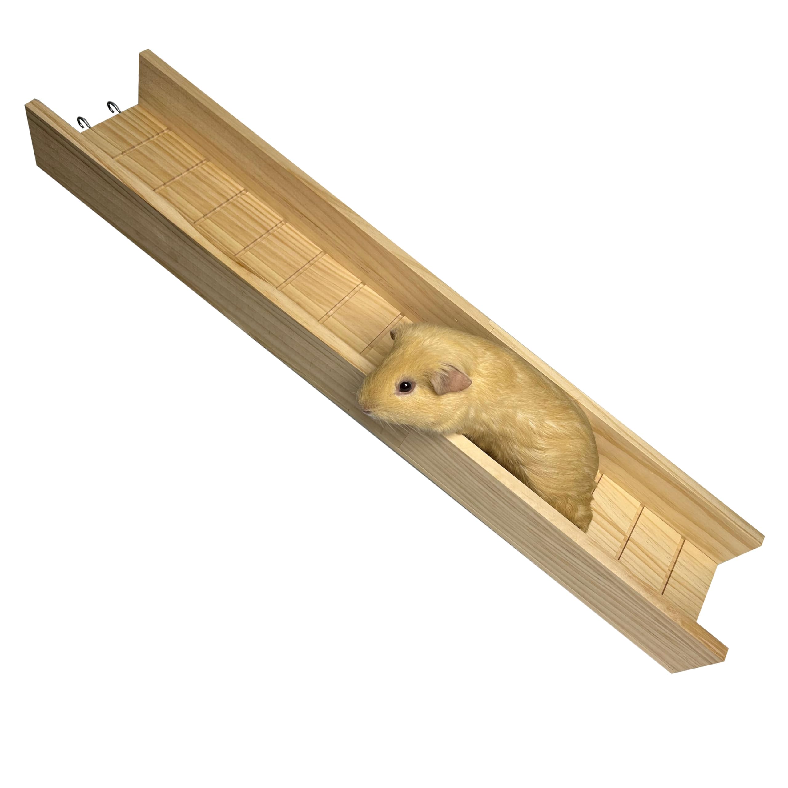 Puente de jaula de cobayas, rampa de escalera de madera para animales pequeños, accesorios de jaula de cobayas, puente de enlace del segundo piso para cobayas, hurones, hámsters (70 cm)