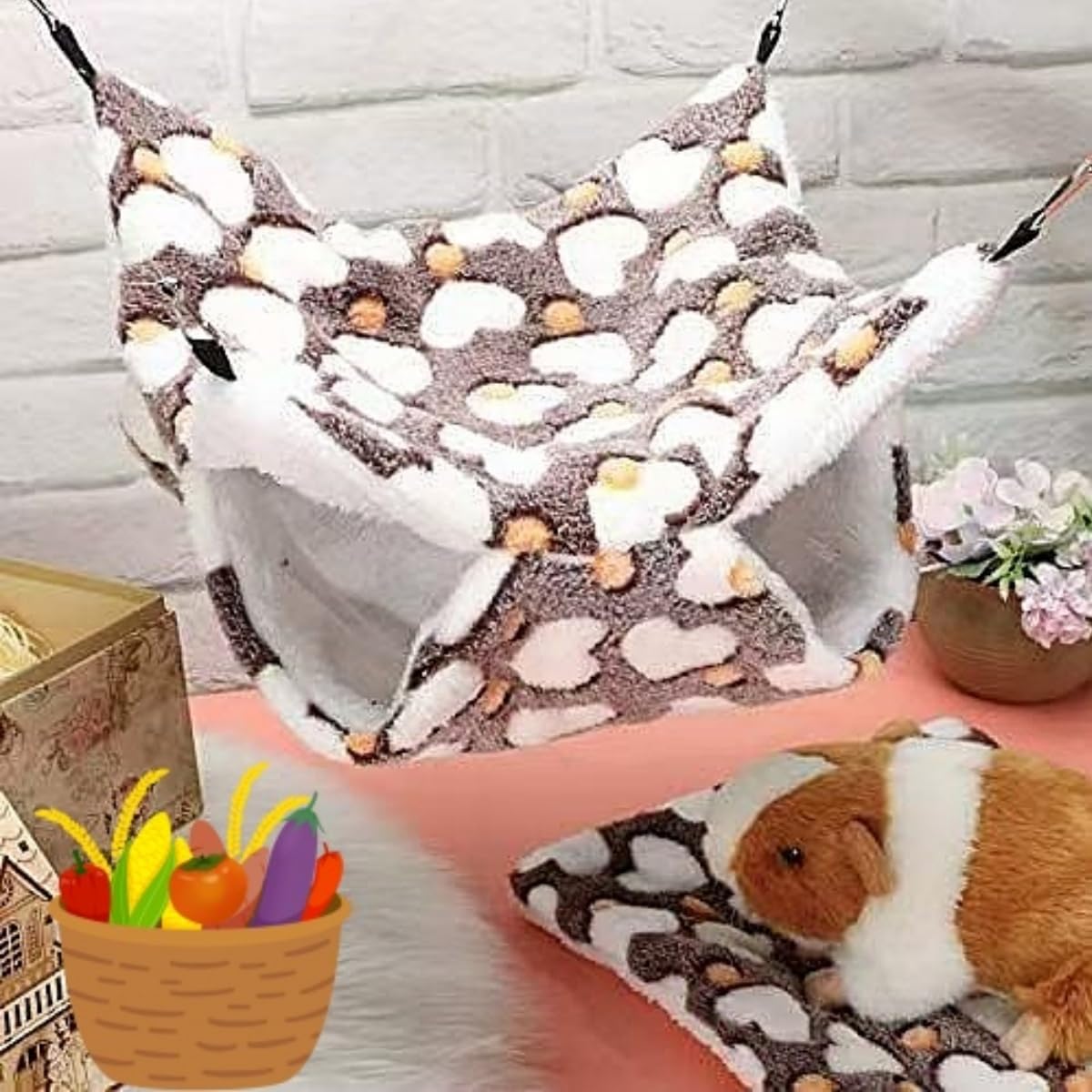 Hamac pour Animaux de Compagnie,Hamac pour Petit Animal,Sac de Couchage pour Hamster,lit chaud pour l'hiver,pour Furet Hamster Chinchilla de cobaye,Rat,hamac de Luxe