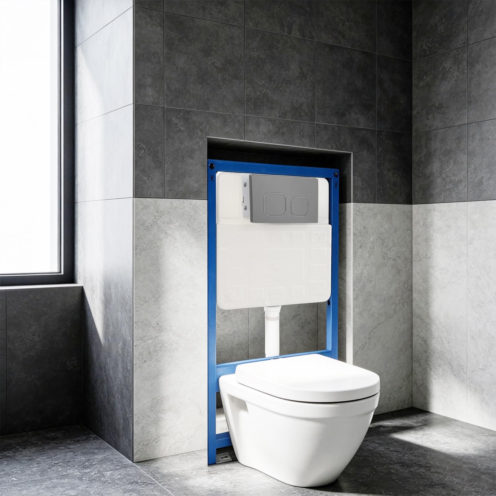 WC Vorwandelement Unterputz 400 kg, Spülkasten für Wand-WC(Grau)