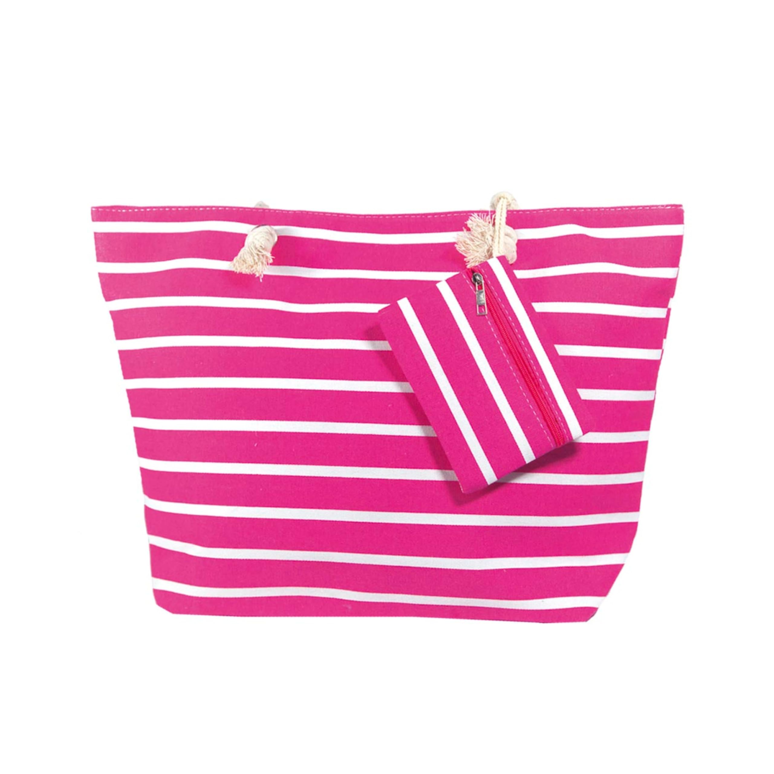 SUN & SURF Bolsa Playa Impermeable Grande Mujer con Cremallera 60x40x20cm. Capazo Playa Verano. Bolso de Playa. Asas Cuerda de Hombro. Bolsillos Interiores Cremallera