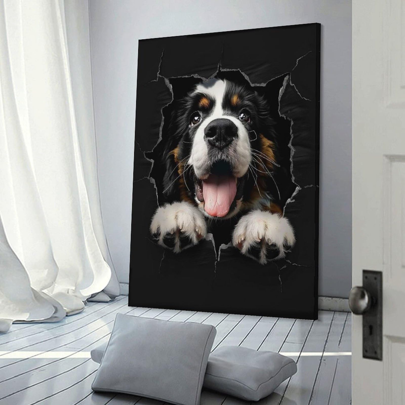 Junmoney Saint Bernard Canvas Wall Decor 20x30inch(50x75cm), for Calm Bedrooms, Home Corners Or Flats, An Easy Wall Refresh for Bedrooms