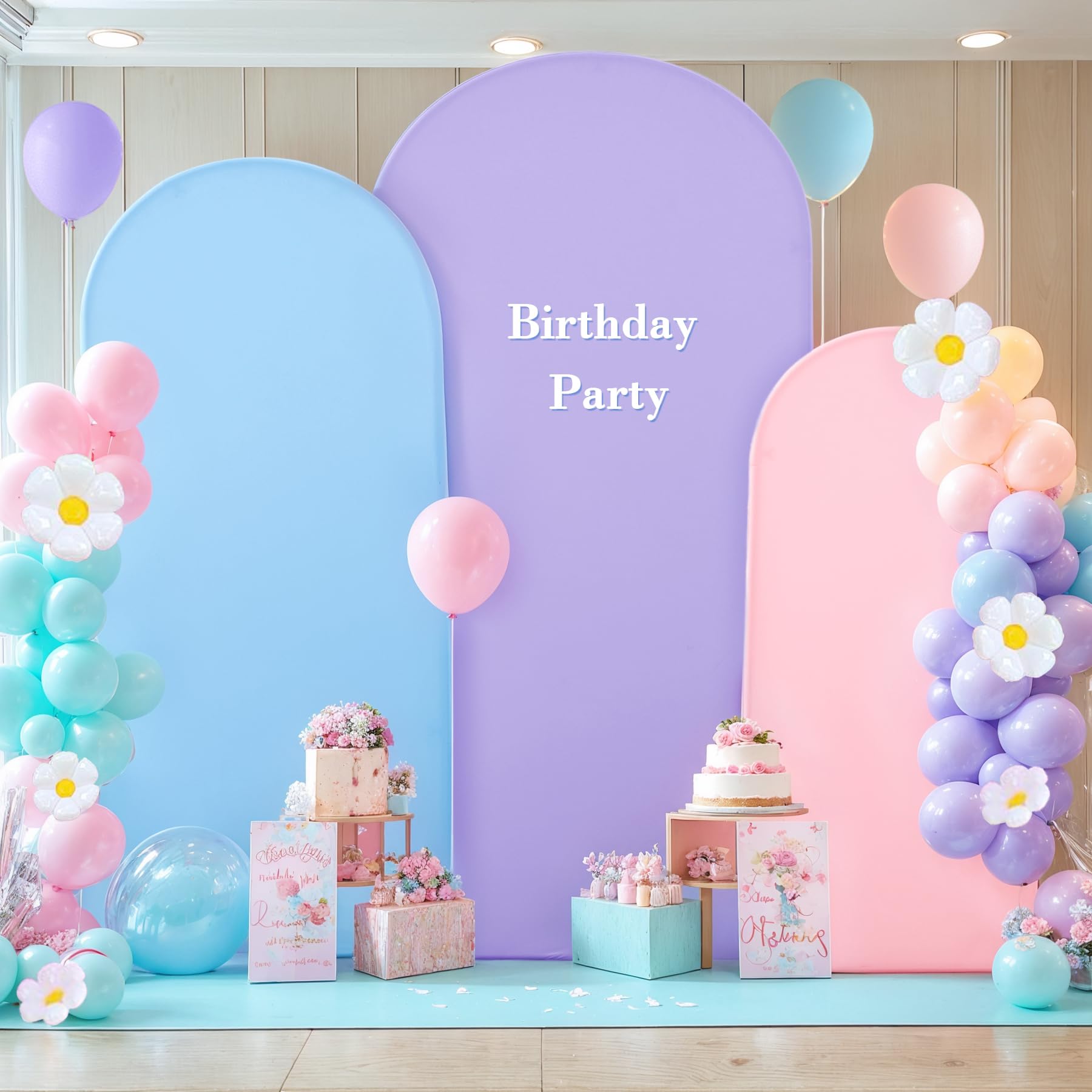 Arch Backdrop Cover Set of 3 Blue Purple Pink Arch Covers Stretchy Backdrop 6FT 6.6FT 7.2FT Arch Stand Cover Bridal Baby Shower Photo Birthday Party