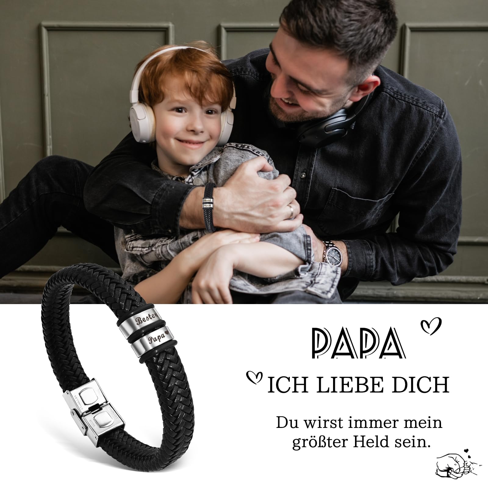VU100 Bracciale del Papà Regalo per il Papà,de