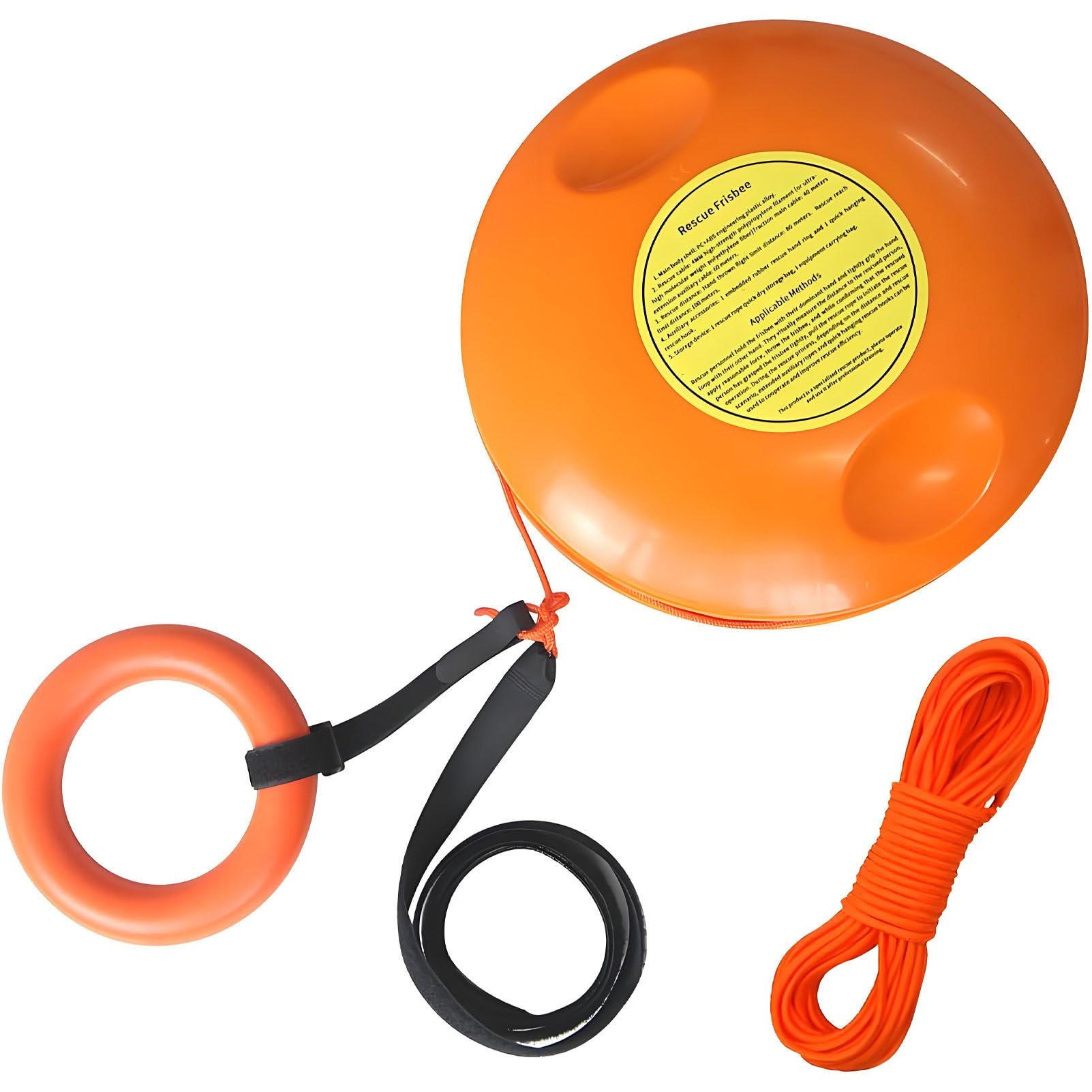 Water Rescue Throwing Disc,Symmetrical Grooves Design Frisbee+EquipmentBag