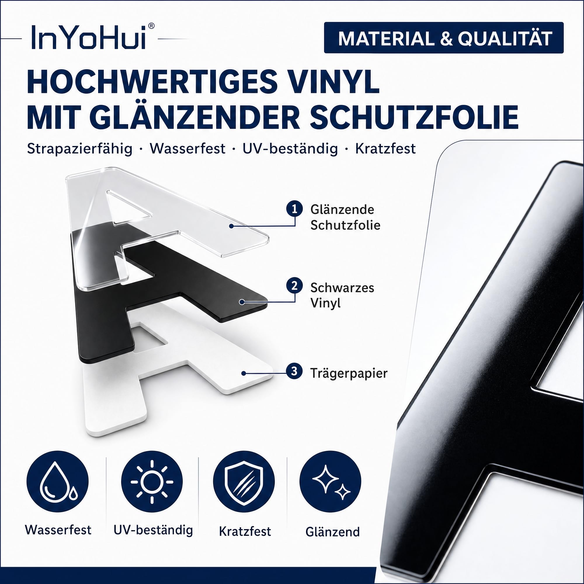 14 Blatt Vinyl Buchstaben Aufkleber 15cm, schwarz | 14 Blatt Vinyl-Buchstaben (A-Z, Zeichen), 15 cm, schwarz. 2 Sätze, wetterfest, rückstandsfrei.