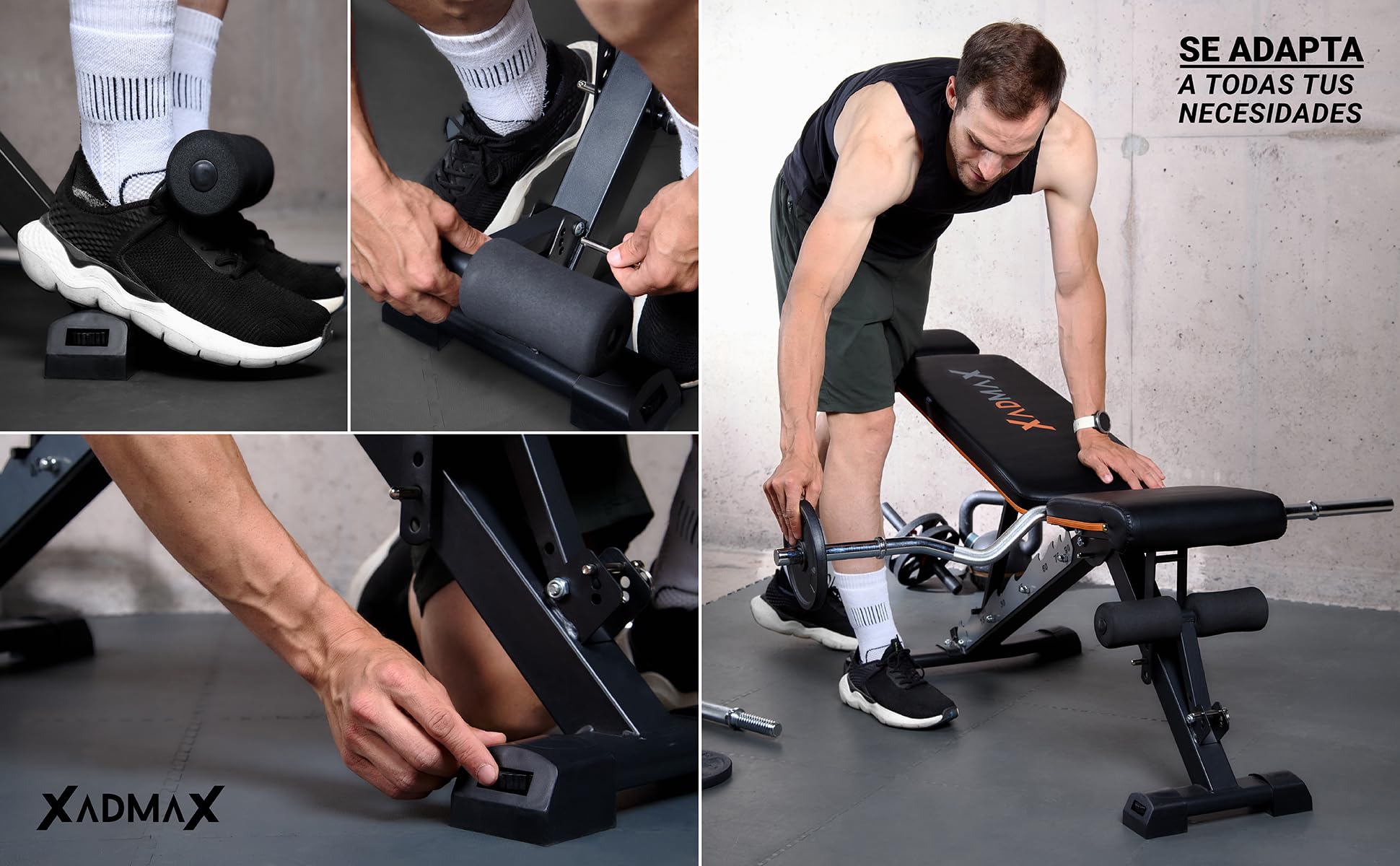 Banco Musculación Plegable, Banco Gimnasio en Casa - Soporta 360 KG Reales, Muy Robusto y Resistente, Ideal para Ejercicio en Casa, Fácilmente Plegable, Press Banca, Maquina Gimnasio, Home Gym