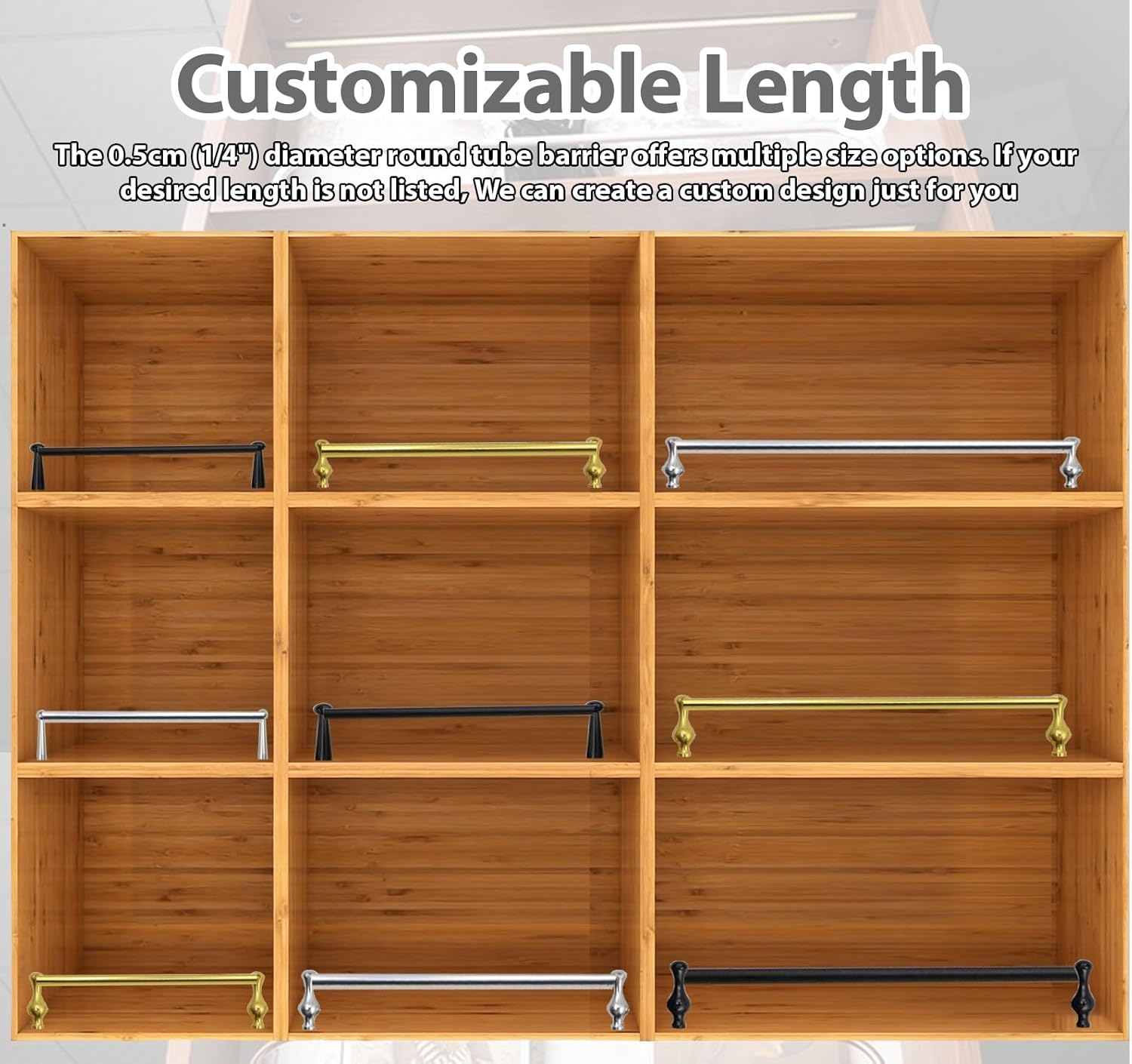 Aluminum Alloy Anti-Fall Shelf Rail, Hotel/Office/Home Decorative Pole Rod with Accessories, 8-40 in Custom cut Length Gallery Rails(Gold-C,45cm/17.7")