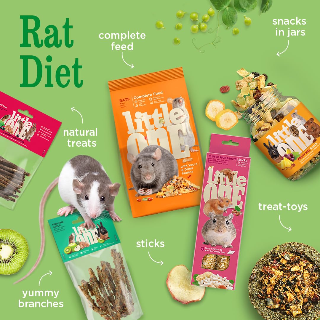 Little One Ratas | 400 g | Alimento Completo para Ratas | Contiene proteínas y carbohidratos | con minerales y vitaminas | Composición equilibrada y nutritiva