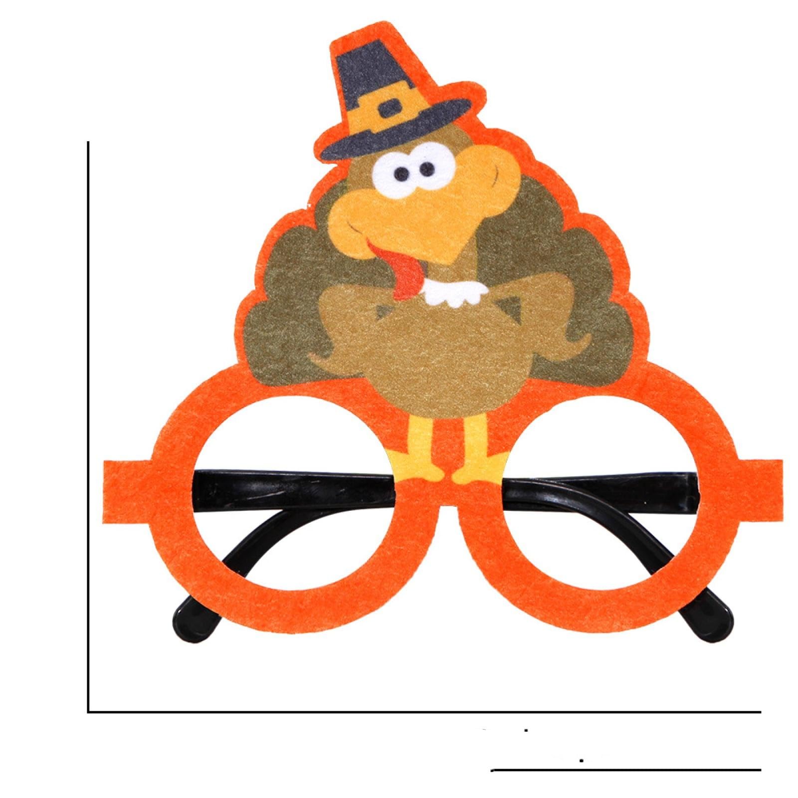 Ladlebroom Forked Waist Turkey Model Thanksgiving Glasses Harvest Day Party Party Dress Up Props Turkey Pumpkin Photo Glasses Frame
