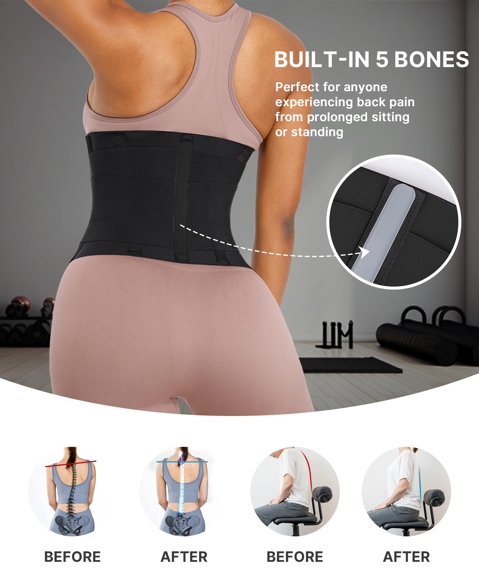 SHAPELLX Taillentrainer für Damen, Taillenmieder, Korsett, Shaper, Bauchkontrolle, Bauchgürtel, postpartales Band