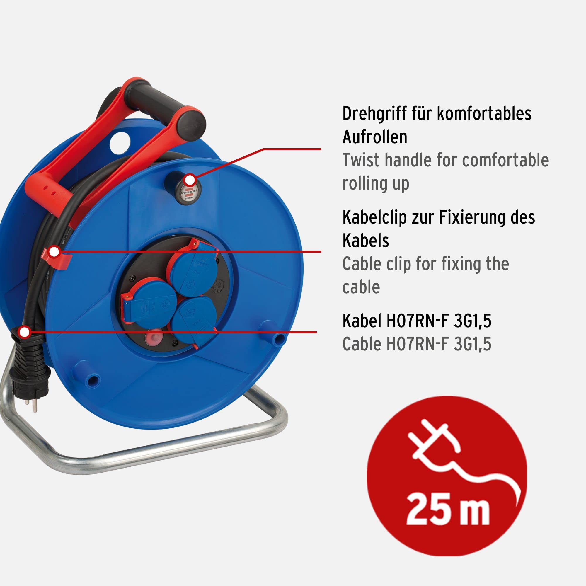 Brennenstuhl Kabelhaspel Garant 40M1 3G1,5 - H05VV-F Tuinhaspel