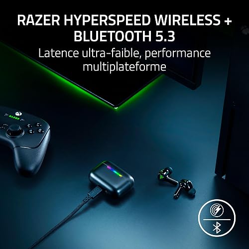 Razer Hammerhead V3 X HyperSpeed Xbox - Wireless Multi-Platform Gaming Earbuds - HyperSpeed Wireless & Bluetooth - 40 Hours of Battery - Water-Resistant IPX4 - THX Spatial Audio | Black - 2