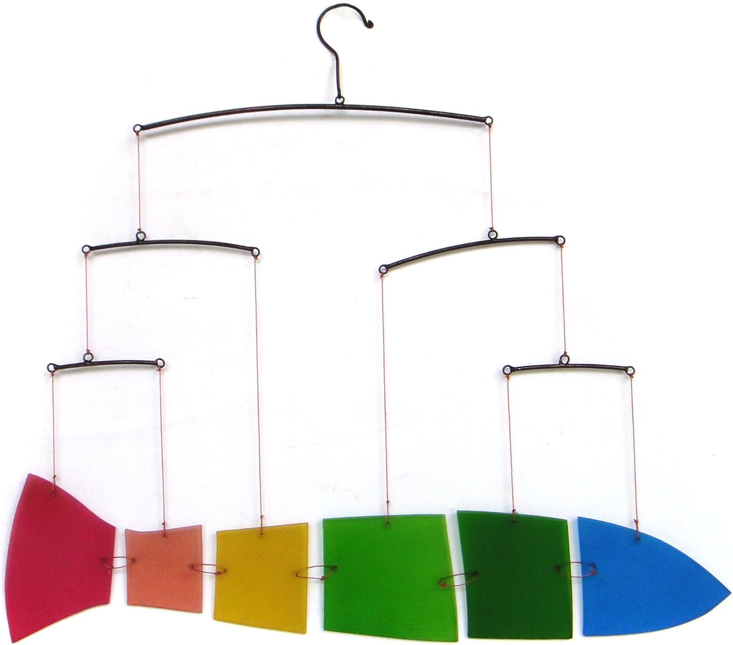 Glass Rainbow Fish Mobile Yard Art