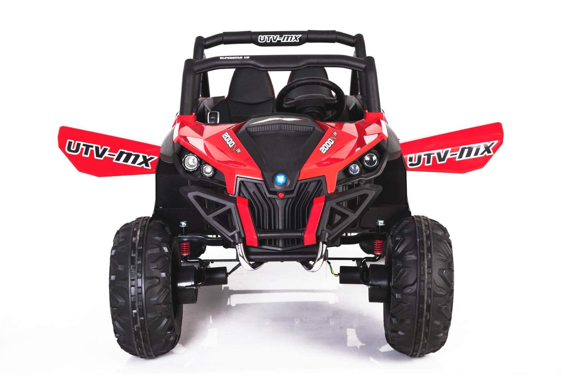 Beneo Motors Elektroauto für Kinder 24V 2 sitzer NEU RSX, Rot, Buggy 4x4 kinderauto, Lithium-Batterie, Fernbedienung, MP3/USB/AUX, Elektro kinderfahrzeug 3-8 Jahren, vordere und hintere LED-Leuchten