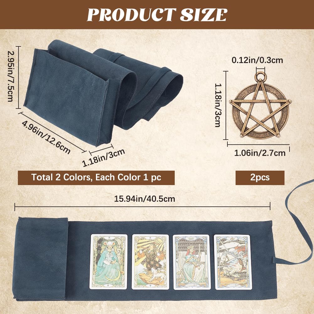 Kit Sacchetti Velluto Per Carte Tarocchi CREATCABIN - 2 Pezzi, 40.5x12.6cm, Per Divinazione E Conservazione