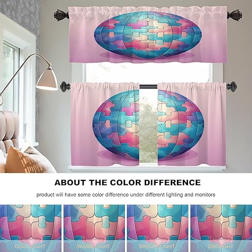 Miniatura 168 de Cenefas de cocina modernas con patrón de cobre marrón dorado para ventanas, cenefas opacas abstractas de marcas de arañazos y cortinas opacas