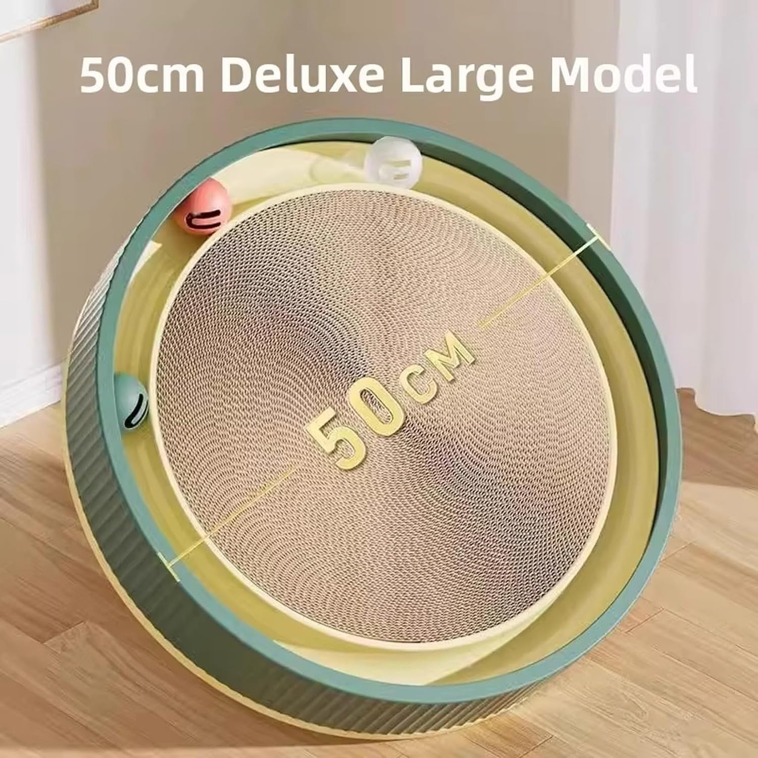 Cojín Rascador para Gatos, Tablero Ovalado de Sisal 50 cm para Gatos,