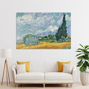 フィンセント・ファン・ゴッホ作品　『糸杉のある麦畑』　風景画　キャンバス　複製画 糸杉のある麦畑 フィンセント·ファン·ゴッホ | 油絵複製画