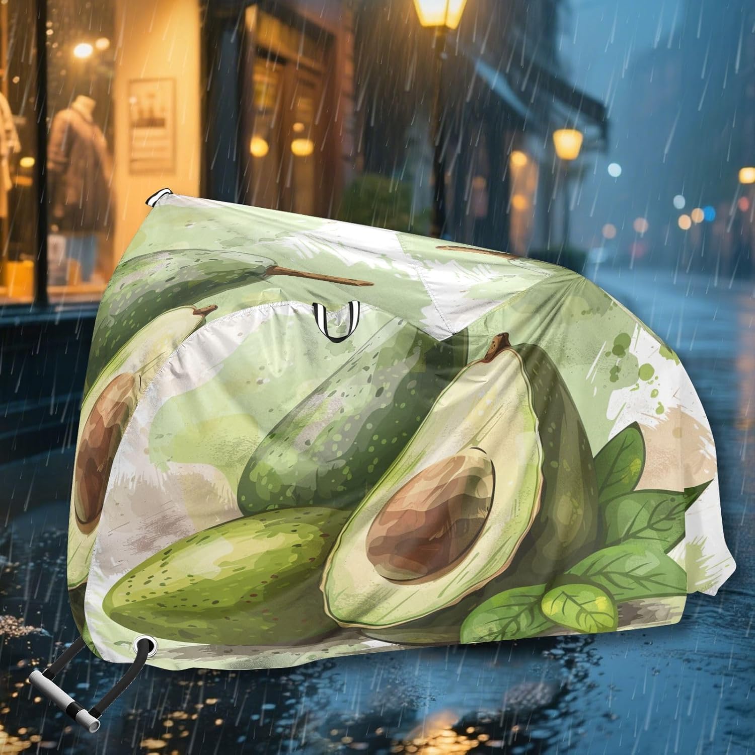 ALAZA Avocado Wateercolor Bike Cover Waterproof Outdoor Ebike Bicycle Covers Tarp Protection for 1/2 Bikes, Sun UV Dust Wind Proof