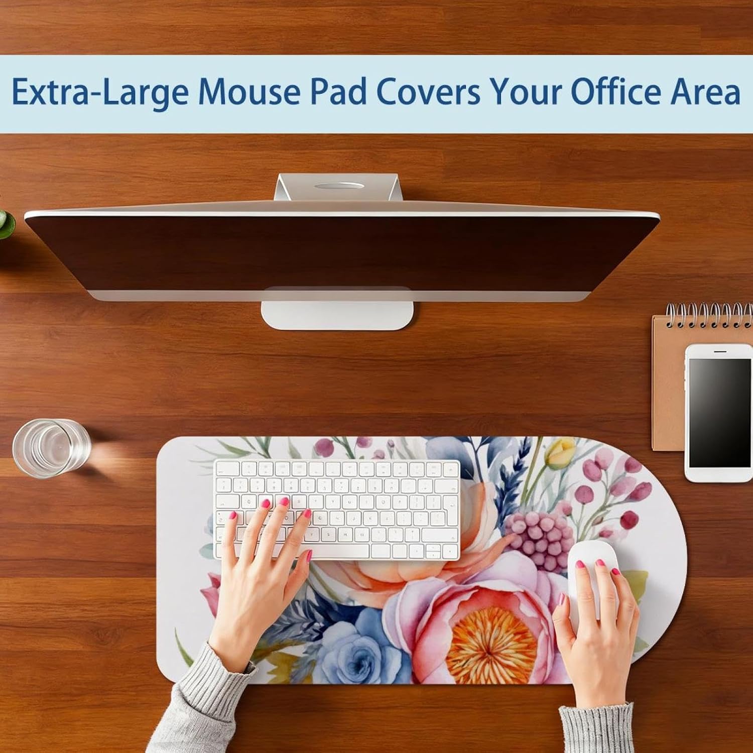 Colorful Halloween Candies and Snacks Mouse Pad Gaming, 29.1 x13.8 inch Long Computer Keyboard Mouse Mat Non-Slip Base, Large Desk Pad for Gamer Office Home image 2