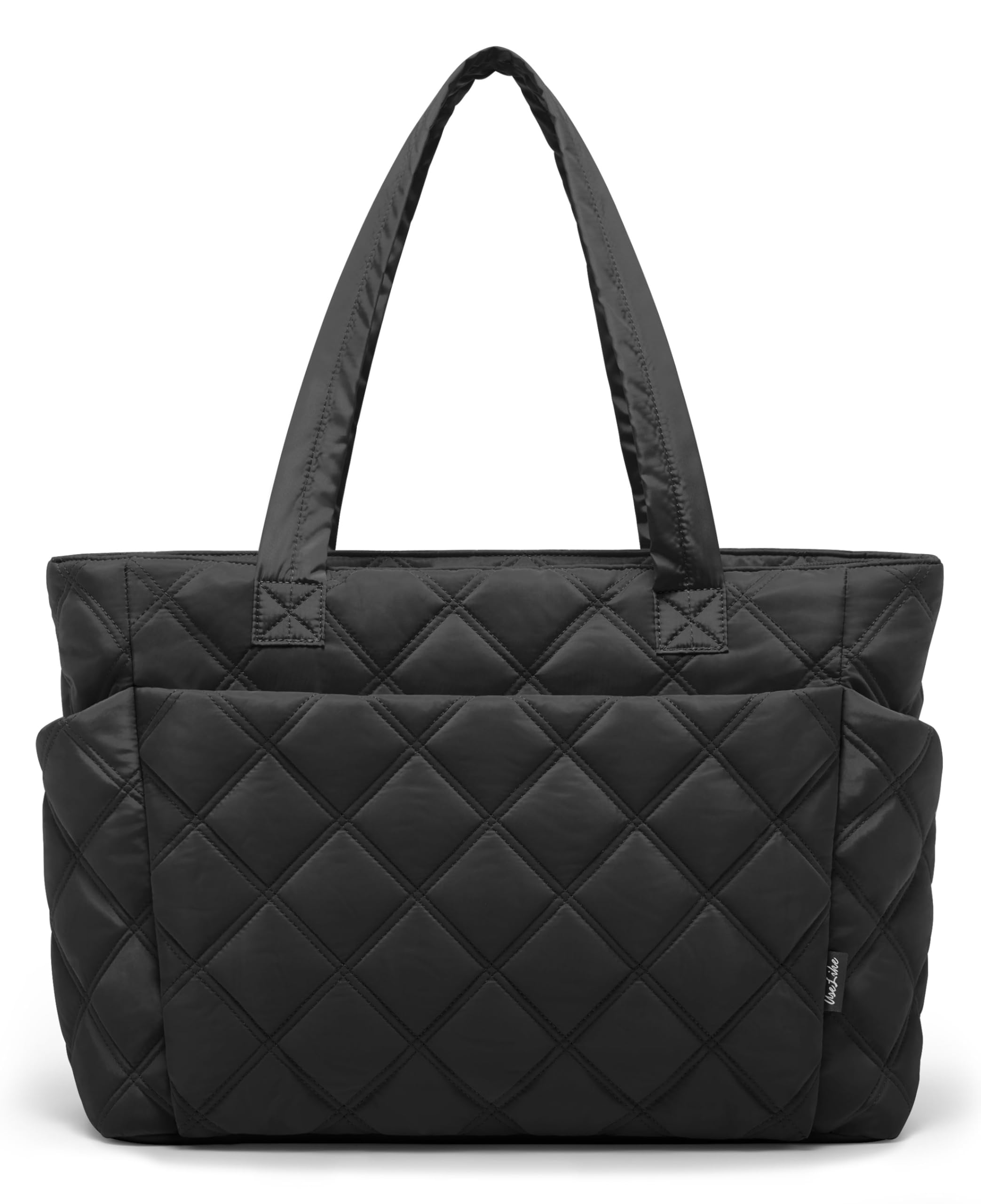 Uselike Tote Bag for Women, Lightweight Puffer Tote Work Bags with Compartments for Travel, Quilted Shoulder Bag with Zipper