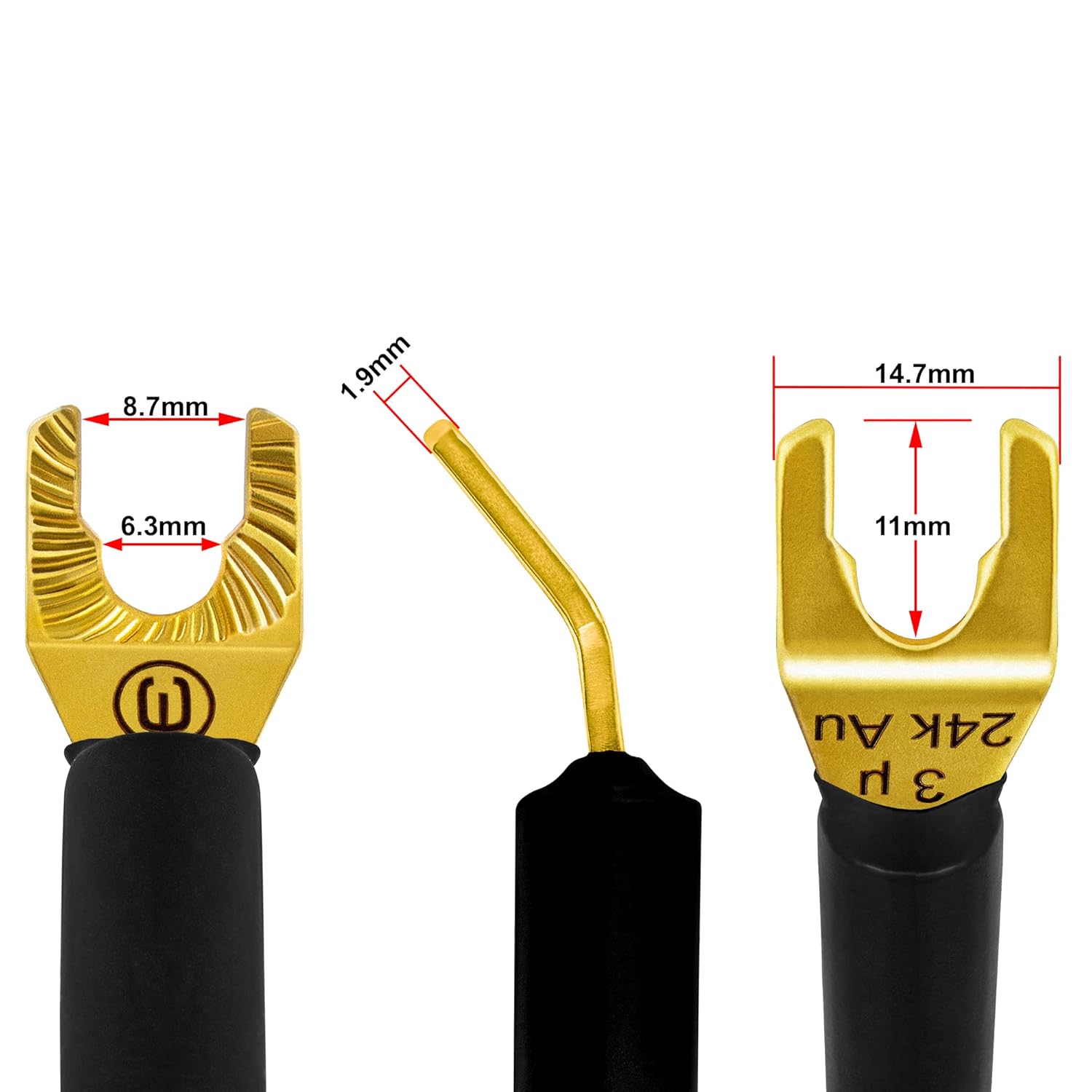 WORLDS BEST CABLES 6 Foot - Canare 4S11 – Audiophile Grade - HiFi Star-Quad Single Speaker Cable for Center Channel with Eminence Gold Spade Connectors