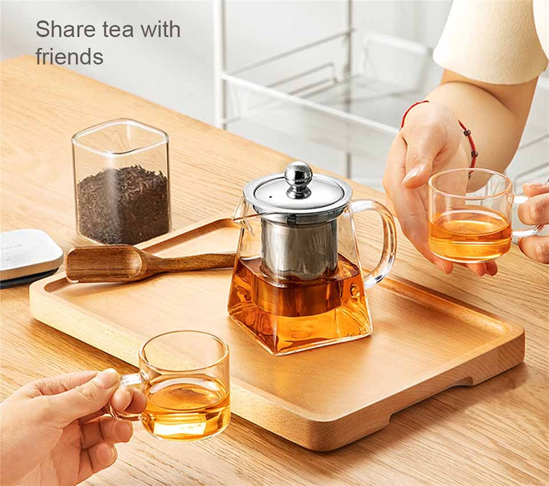 Theepot met verwijderbare roestvrijstalen infuser, theepotten for losse