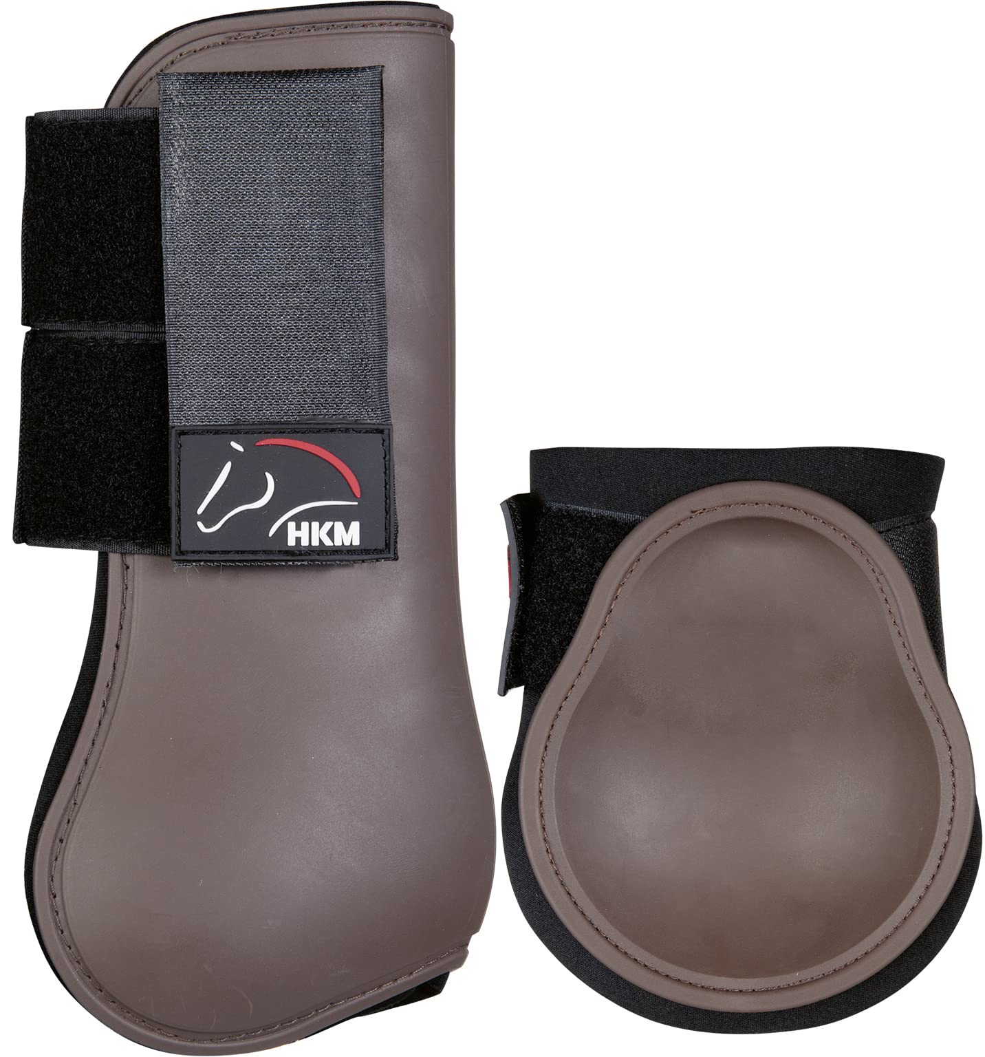 HKM Classic Set Of 4 Protection And Feltock Boots Dark Brown Pony