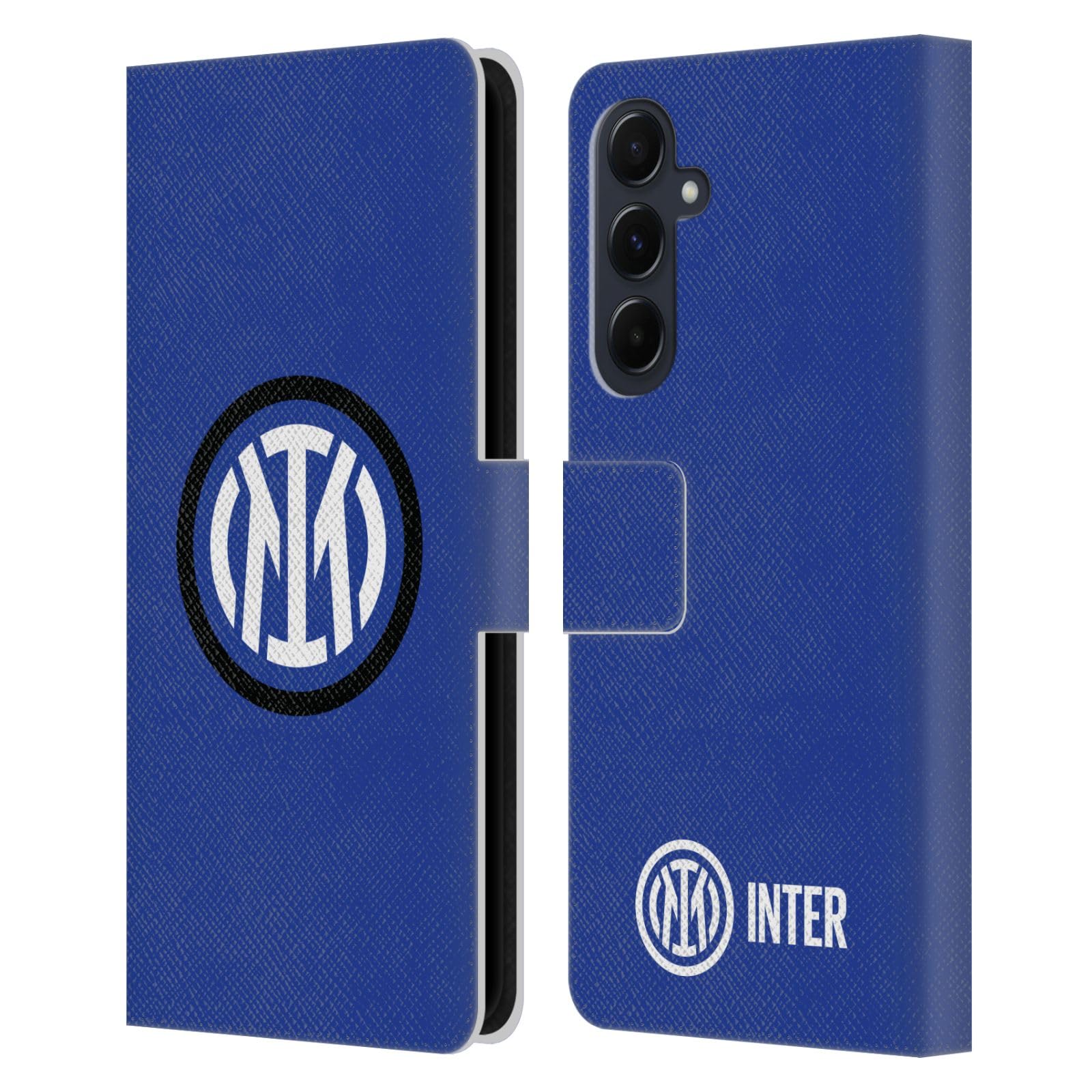 Head Case Designs Licenza Ufficiale Inter Milan Logo Distintivo Custodia Portafoglio in Pelle Compatibile con Samsung Galaxy A55 5G