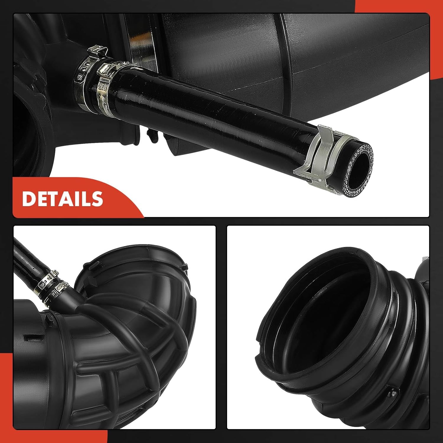 A-Premium Engine Air Cleaner Intake Hose W/Clamps Compatible with Dodge Ram 2500 3500 4500 5500, 2007-2018, 6.7L, Diesel, Replaces# 53032944AL, 53032944AC