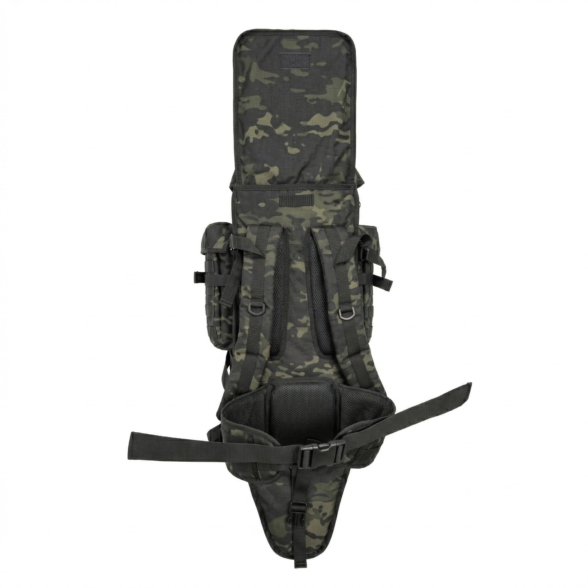 Alephnull Mochila táctica para Rifle Bolsa telescópica Doble para Armas 86-112 cm Funda Impermeable para Rifle Compatible con MOLLE para Caza, Tiro, Pesca, Senderismo, Trekking y Acampada