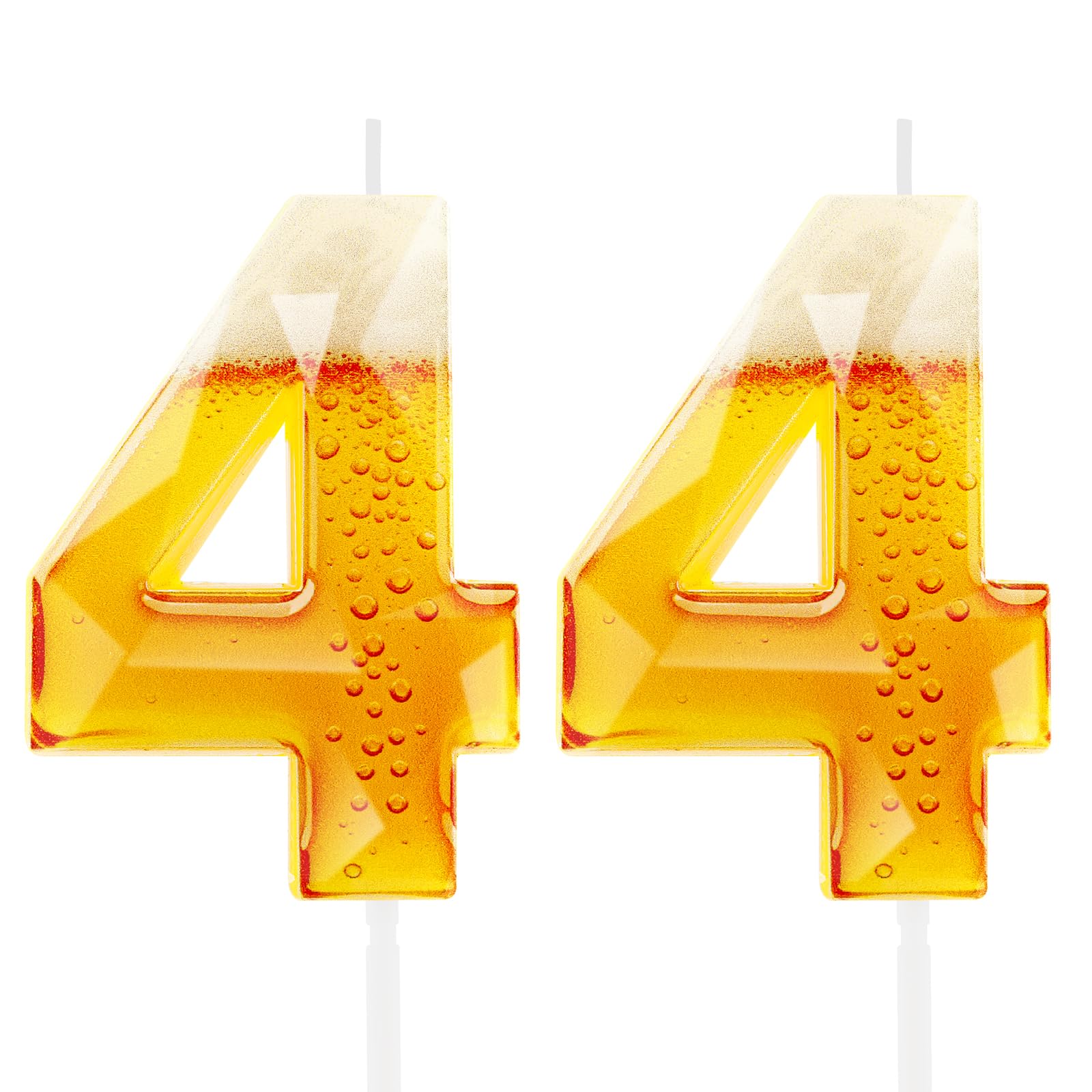 Funny Beer Themed Birthday Candles for Men, 44th Birthday Cake Topper Decorations for Beer Lovers, Novelty Design Party Supplies for 44 Year Old Dad Husband Grandpa