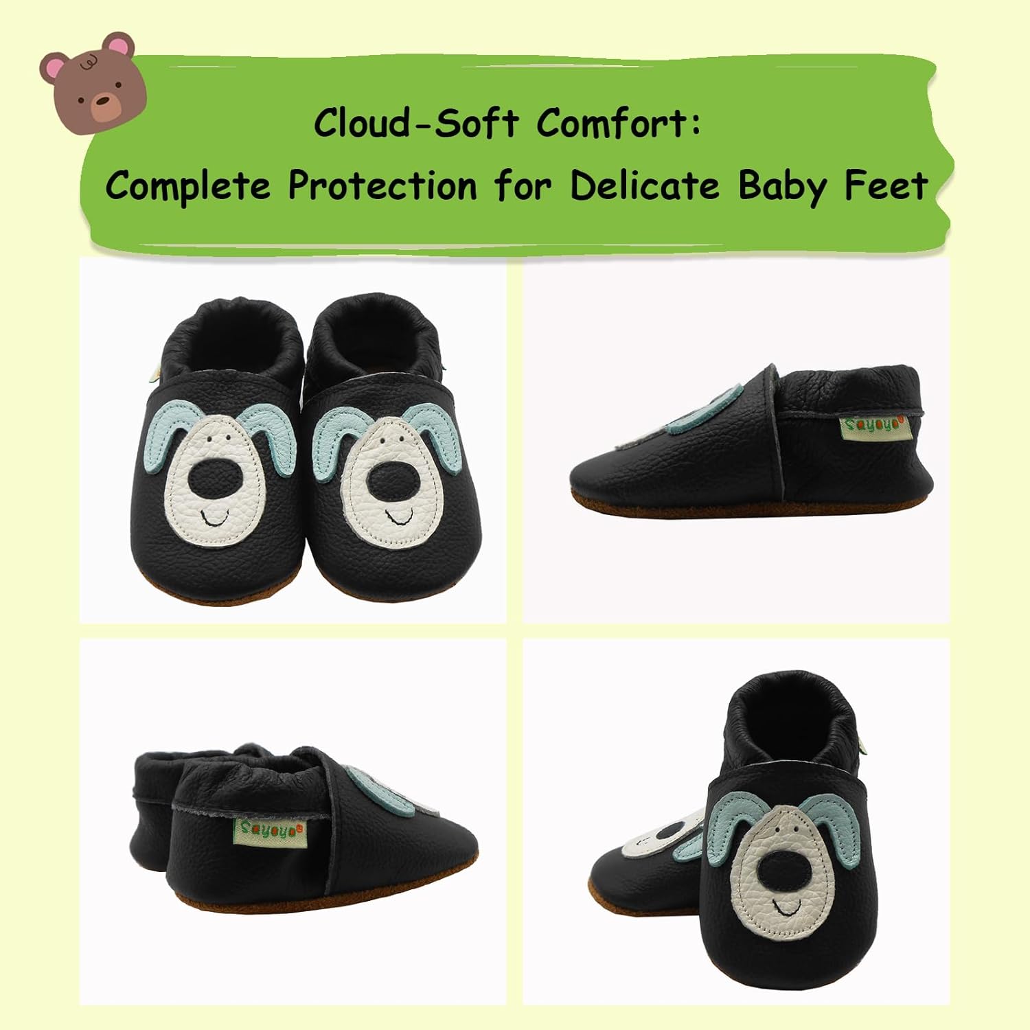 SAYOYO Soft Sole Leather Baby Boys Shoes Baby Girls Moccasins Toddler Slippers First Walking Crib Shoes - Image 5