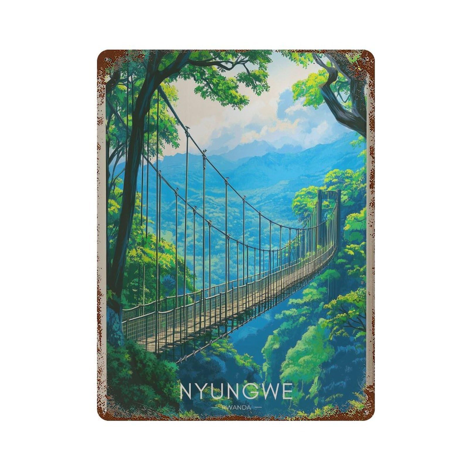 xiaoxiaoshen Nyungwe Forest Rwanda Travel National Park Wall Decor Art Metal Tin Poster Modern Home Decor Art Home Bar Shop Decorations Vintage Sign 40x30cm
