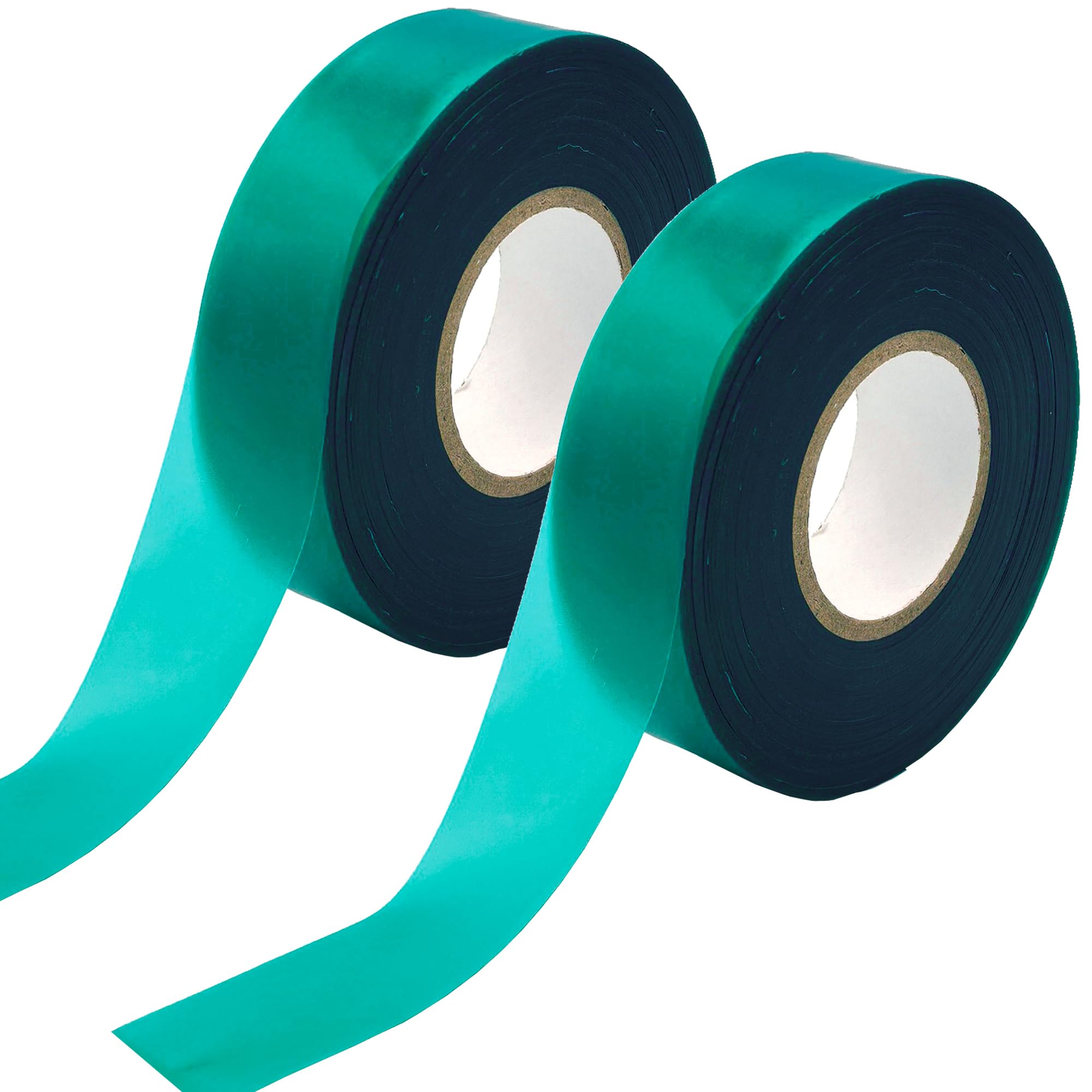 2 rollos de cinta elástica para atar plantas de jardín, cinta gruesa para plantas, estaca de vinilo verde para uso en interiores y exteriores, 2,5 cm de ancho por 40 m de largo
