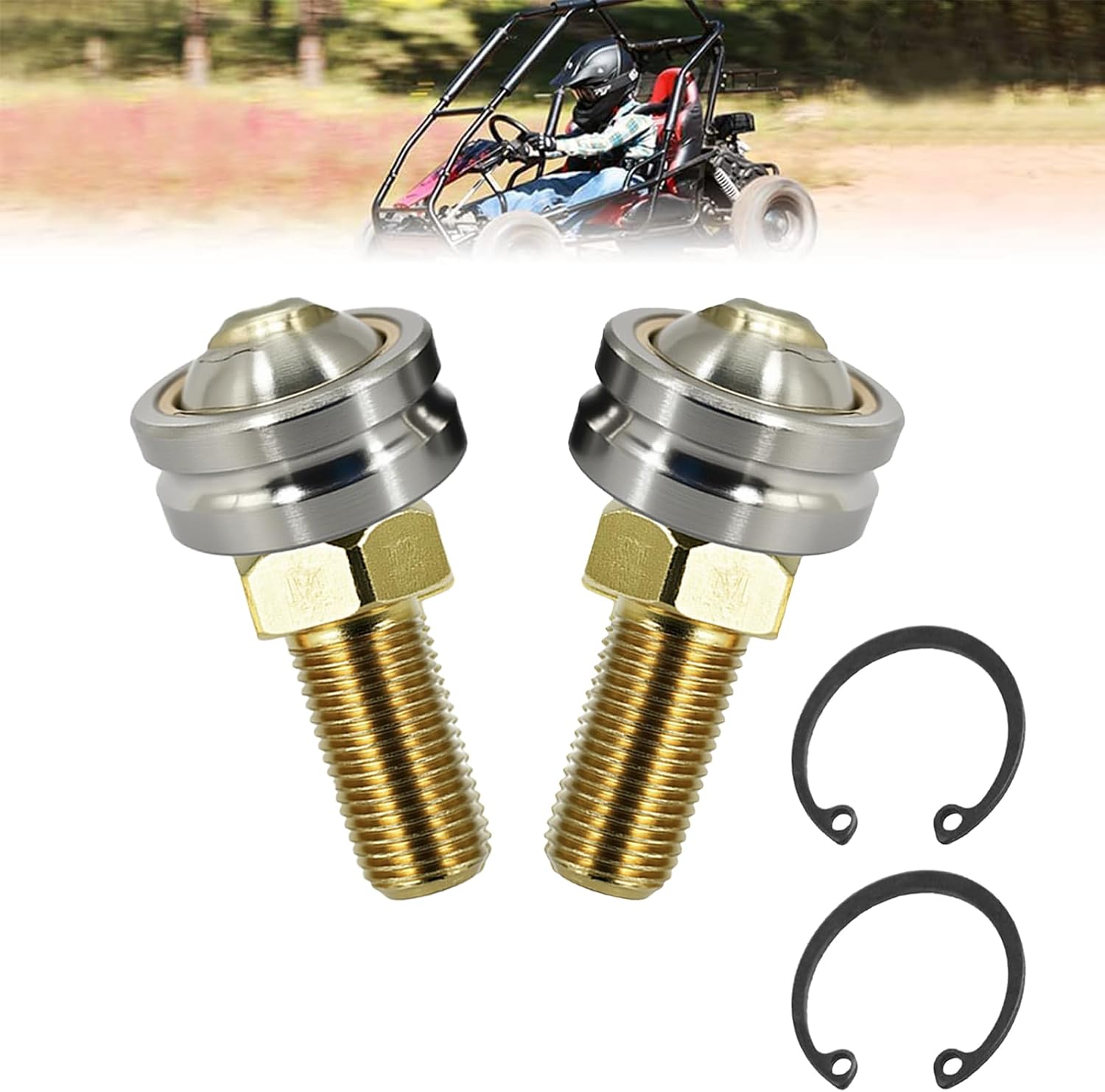 QYMOTO M10 26mm KT196 Go Kart Ball Joint Knuckle for Coleman Go Kart 196cc 200GK (Newest Large Version DIA 26mm)