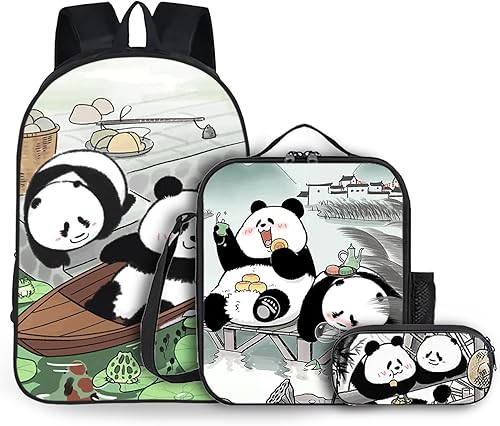 TinZroly Mochila estampada y bolsa para el almuerzo Juego de estuche para niñas y niñas, bolsas escolares de escuela primaria, 3 bolsas escolares