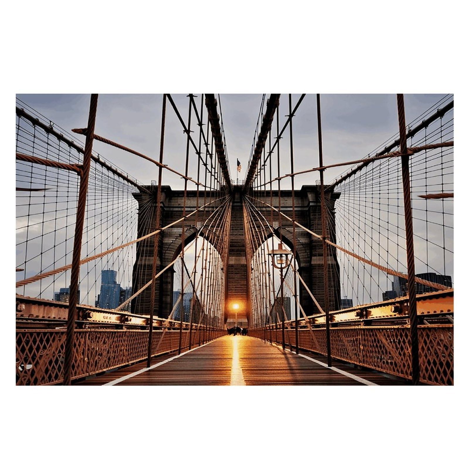 Photo of Brooklyn Bridge Placemats Wipeable Heat Resistant Table Mats Washable Flax Place Mats Elegant Cloth Non-Slip Placemat for Kitchen Dinning Party Table Decor 12 * 18 in